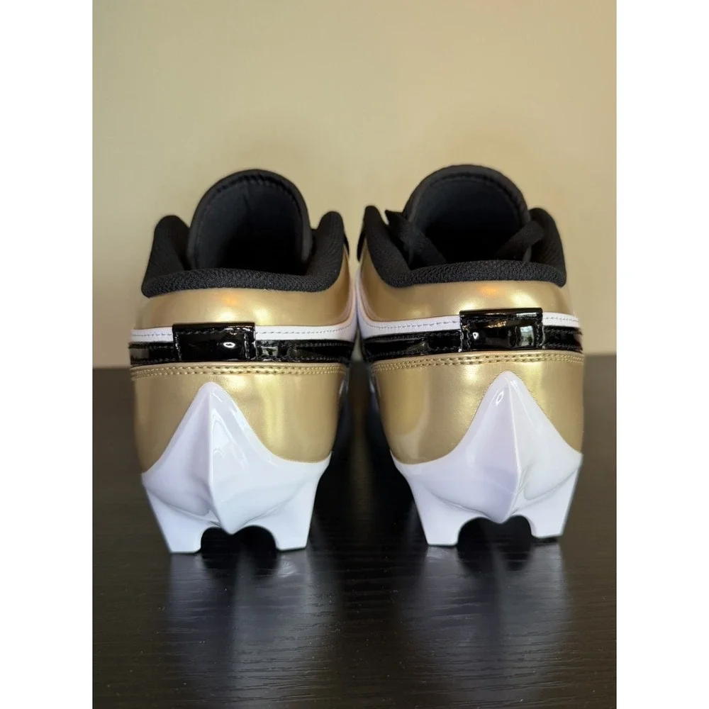 Nike Jordan 1 Low TD Football Cleats Black Gold Toe FJ6245-701 Men's Size 10